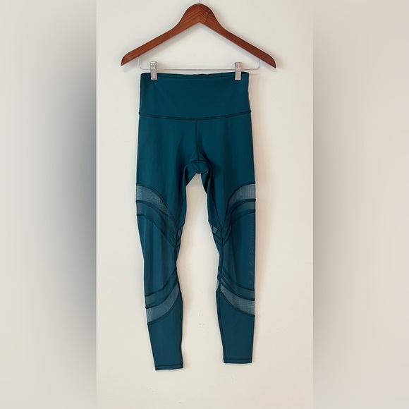 Lululemon Women's Size 6 Seek The Heat Tight Mesh Leggings 28" Green Jasper - Picture 5 of 13